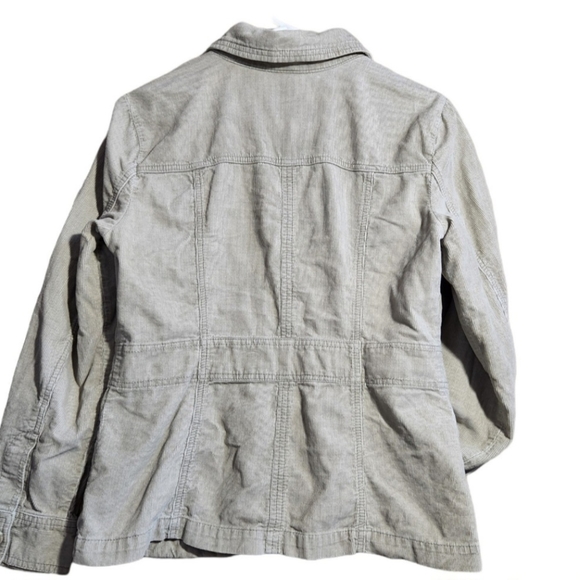FRENCH CUFF Womens Corduroy Utility Button Down 6 Pocketed Sand/Beige Jacket M - Picture 2 of 7
